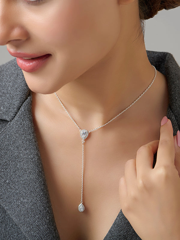 Double CZ Lariat Y-Necklace