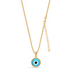 925 Sterling Silver 14K Gold Plated Blue Evil Eye Protection Pendant Necklace for Women