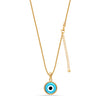 925 Sterling Silver 14K Gold Plated Blue Evil Eye Protection Pendant Necklace for Women