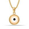 925 Sterling Silver 14K Gold Plated White Evil Eye Protection Pendant Necklace for Women