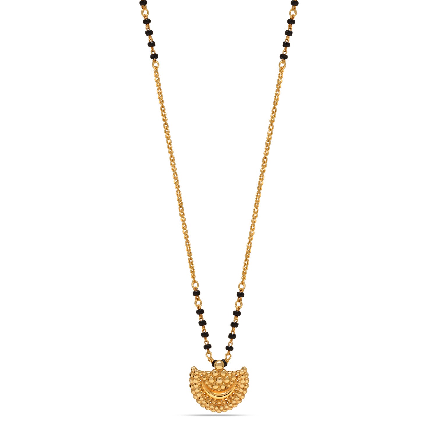 925 Sterling Silver Gold Plated Half Moon Mangalsutra for Women