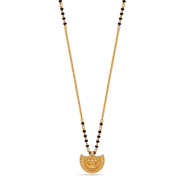 925 Sterling Silver Gold Plated Half Moon Mangalsutra for Women