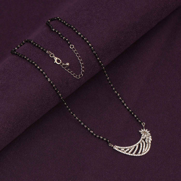 925 Sterling Silver Cubic Zirconia Flower Mangalsutra for Women