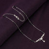 925 Sterling Silver Cubic Zirconia Teardrop Floral Wings Mangalsutra for Women