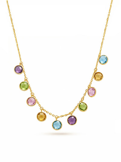 Golden Spectrum Multi-Stone Necklace