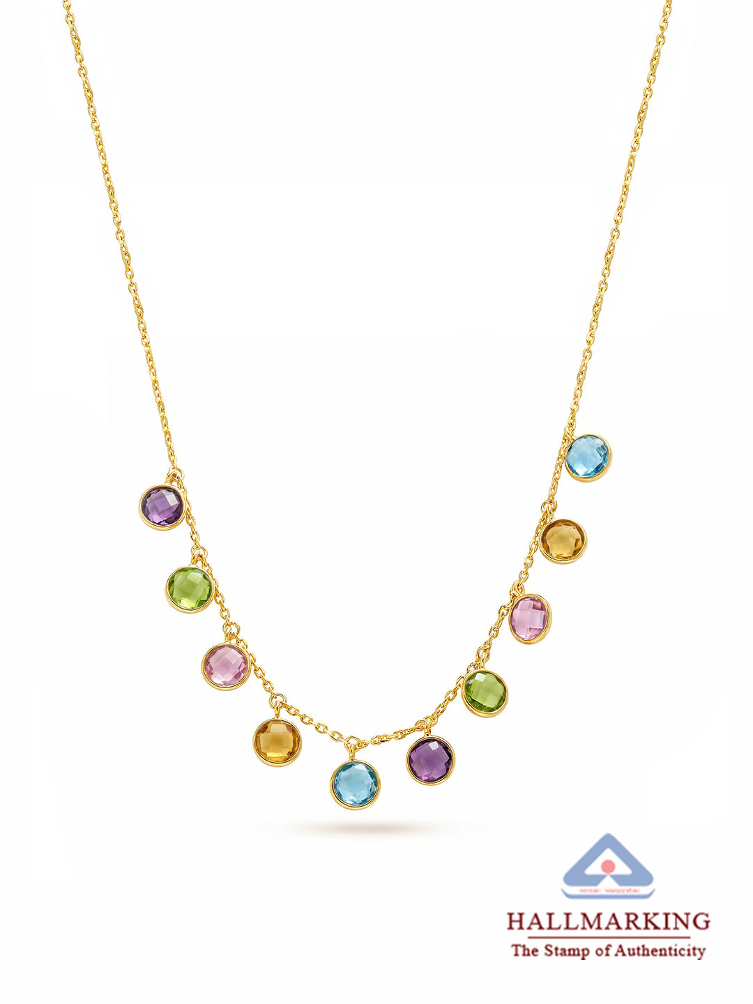 Golden Spectrum Multi-Stone Necklace