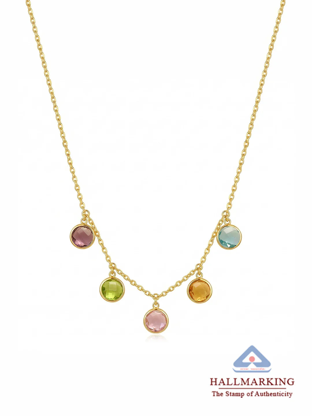 Golden Spectrum Multi-Stone Necklace