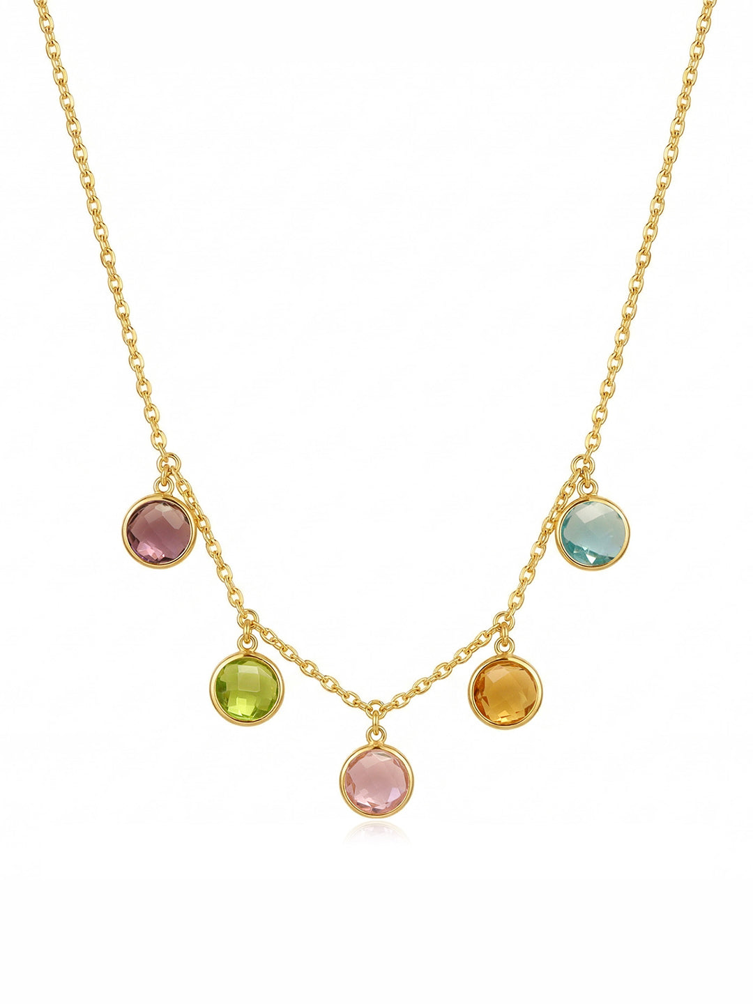 Golden Spectrum Multi-Stone Necklace