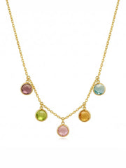 Golden Spectrum Multi-Stone Necklace