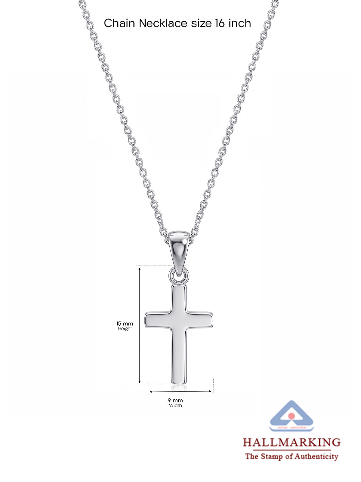 Silver Classic Cross Pendant Necklace