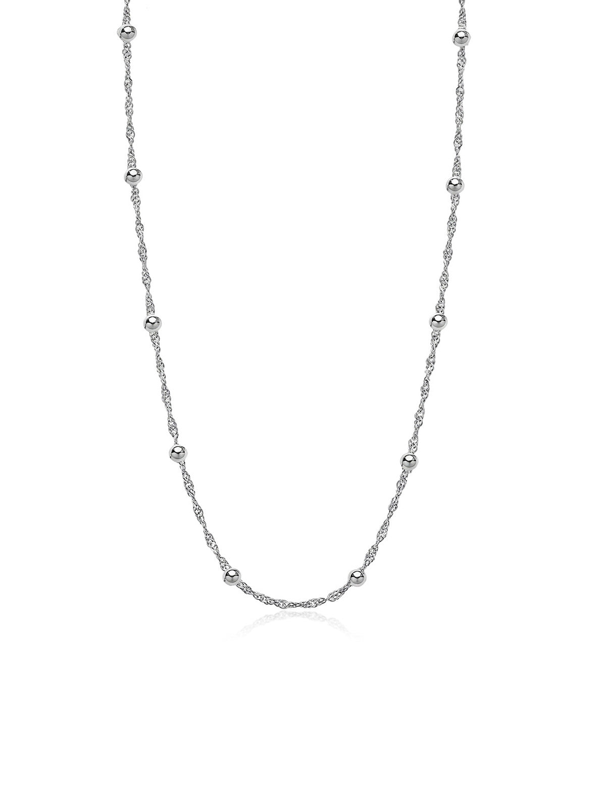 Rhodium Station Necklace