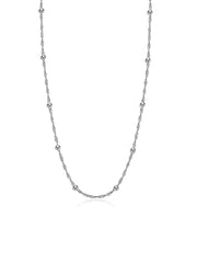 Rhodium Station Necklace