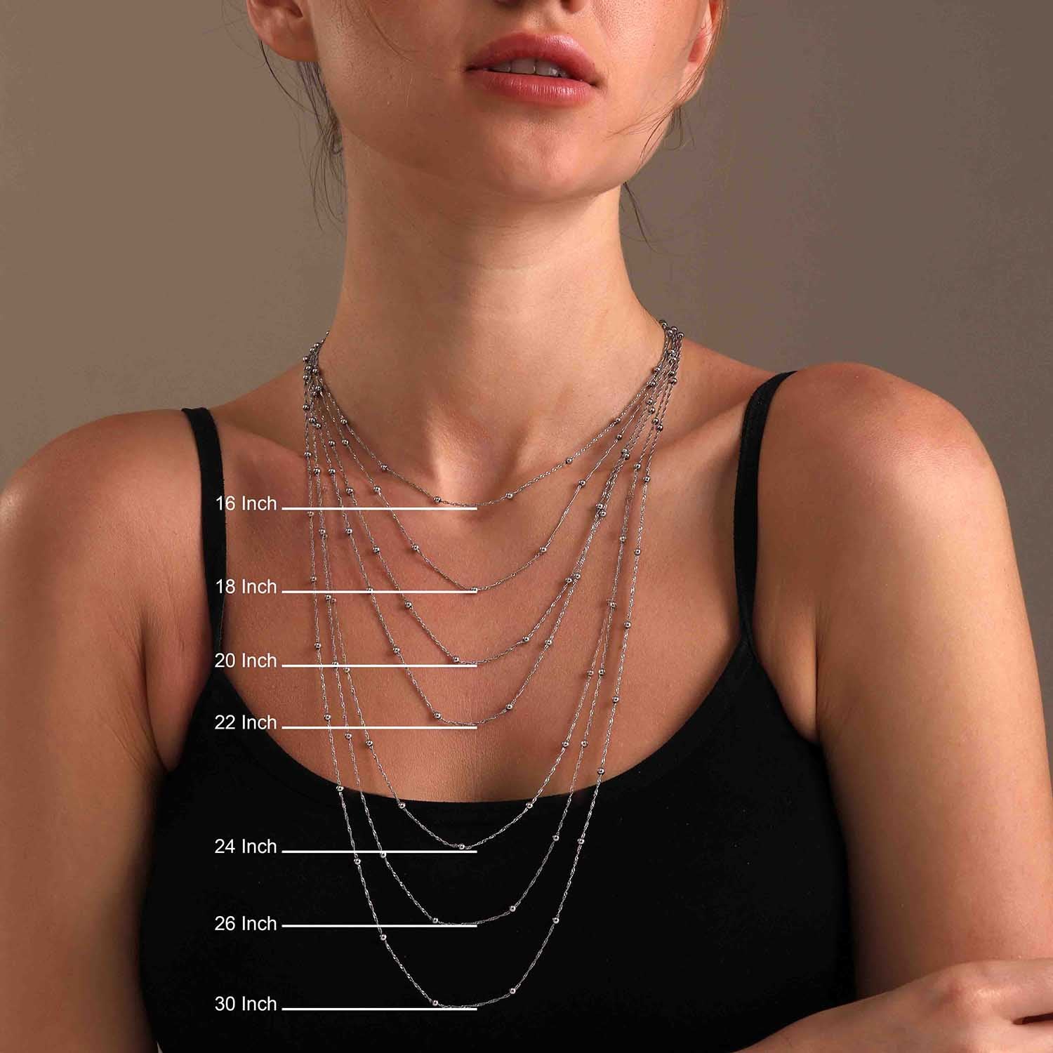 Rhodium Station Necklace