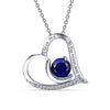 925 Sterling Silver Birthstone I Love You to The Moon and Back Love Heart Pendant Necklace for Women
