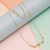 925 Sterling Silver 14K Gold Plated Interlocking Oval Paperclip Link Necklace for Women