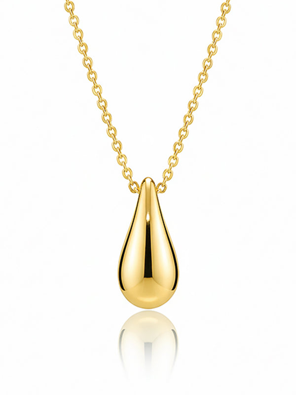 Golden Glow Teardrop Pendant Necklace