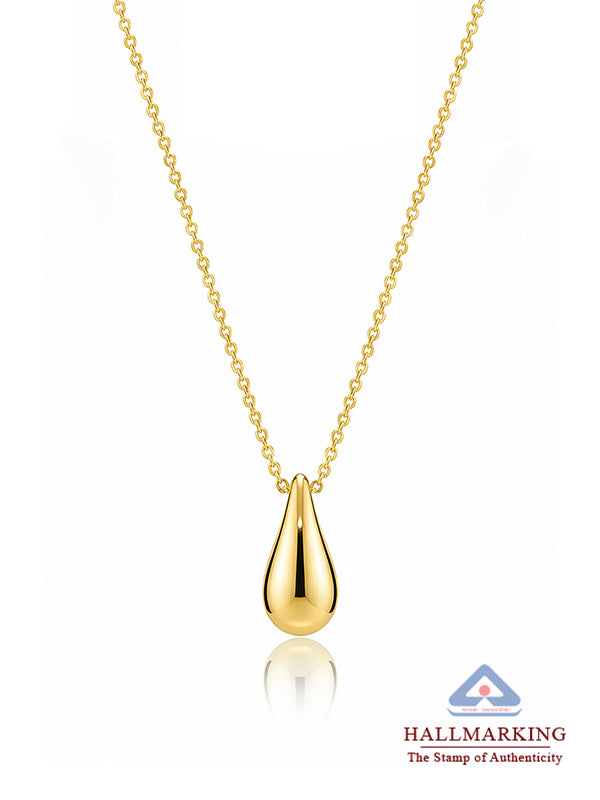 Golden Glow Teardrop Pendant Necklace