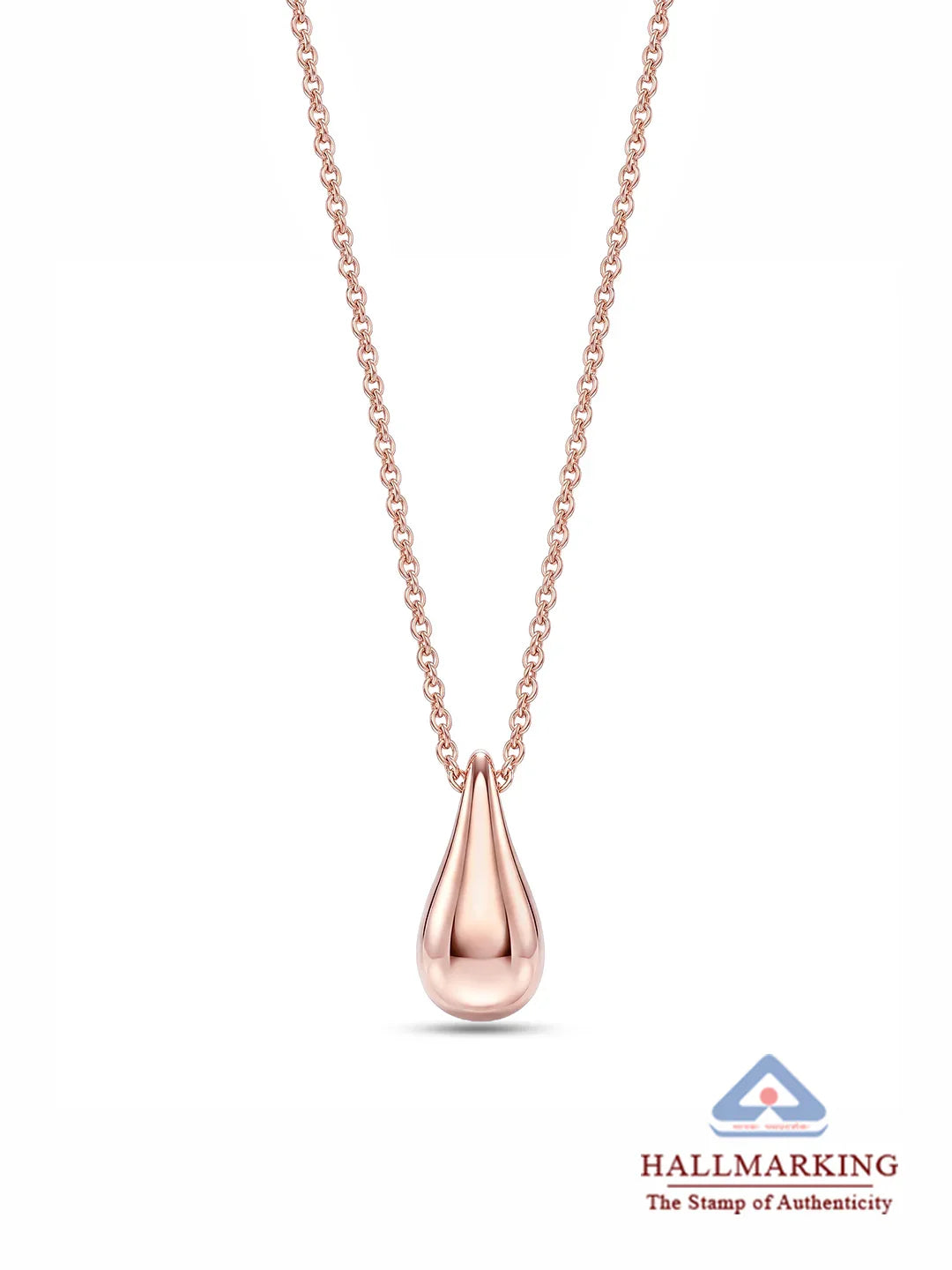 Blush Radiance Teardrop Pendant Necklace