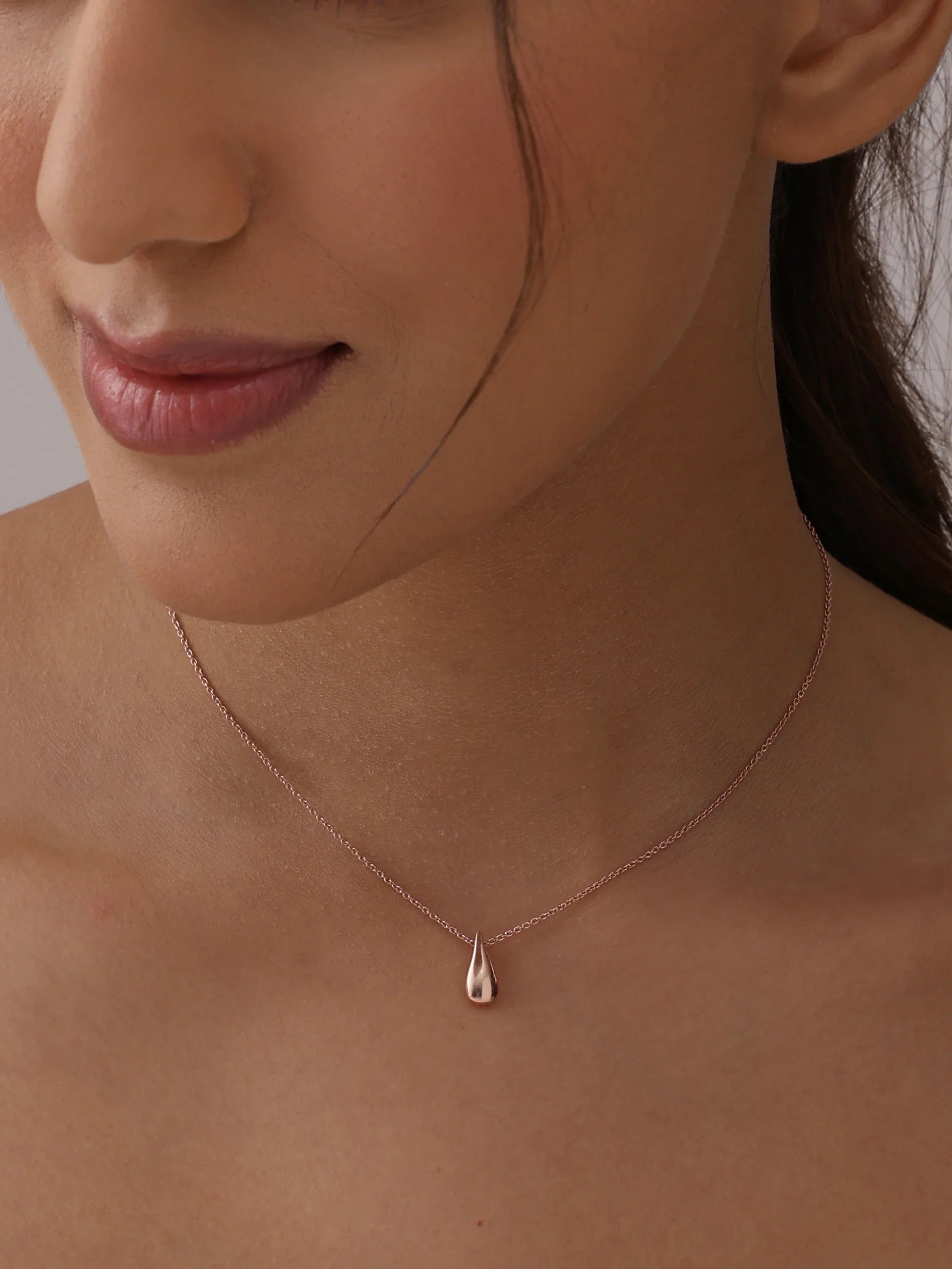 Blush Radiance Teardrop Pendant Necklace