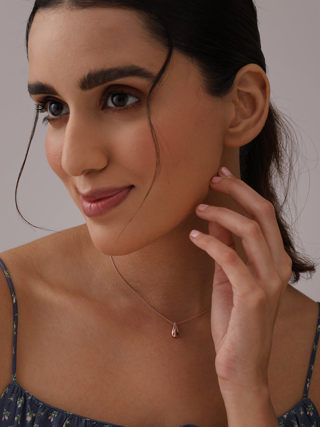 Blush Radiance Teardrop Pendant Necklace