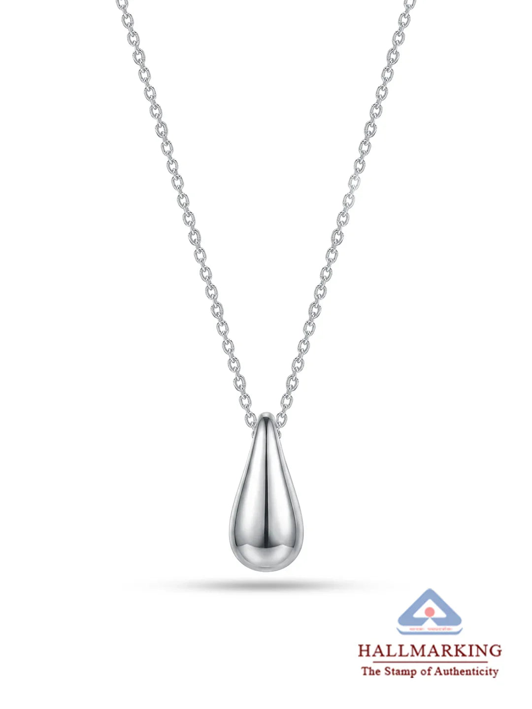 Silver Serenity Teardrop Pendant Necklace