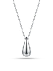 Silver Serenity Teardrop Pendant Necklace