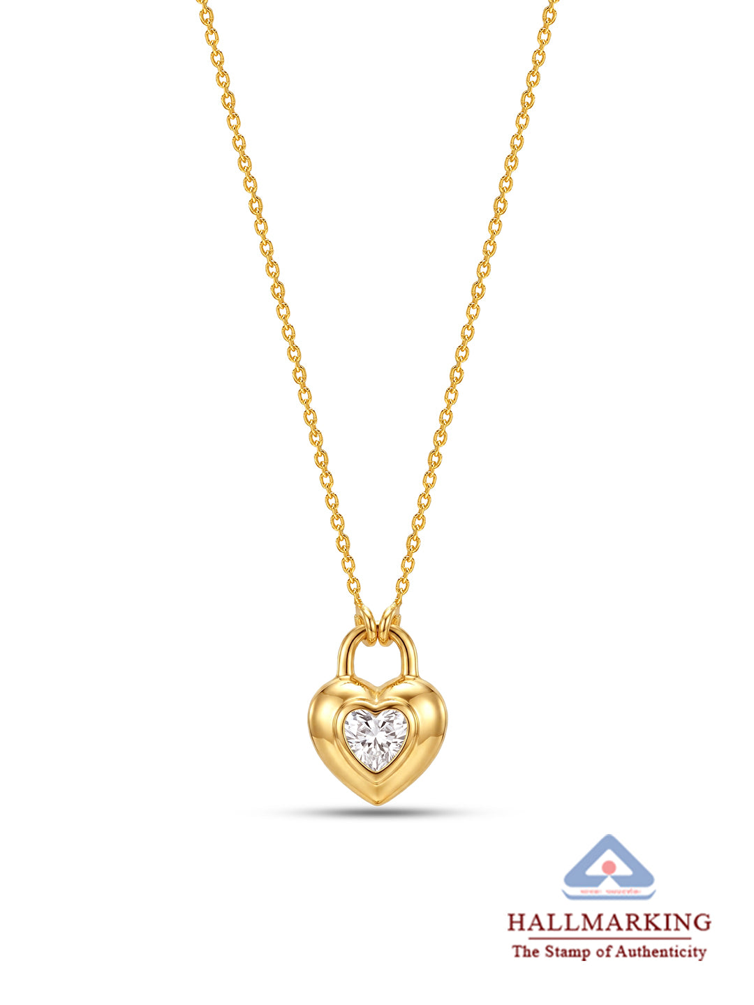 Golden Embrace Heart Pendant Necklace