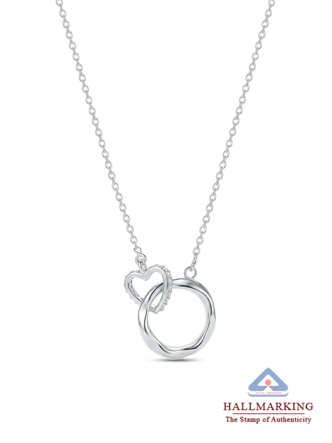 Eternal Bond Open Circle Heart Pendant Necklace