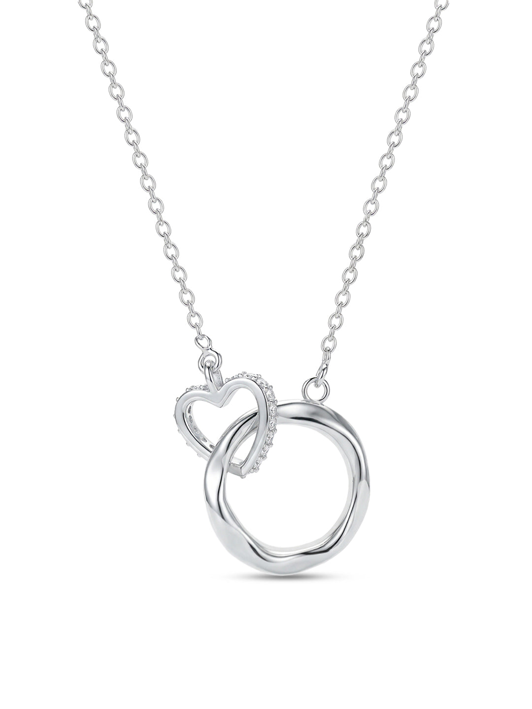 Eternal Bond Open Circle Heart Pendant Necklace