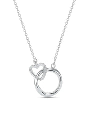 Eternal Bond Open Circle Heart Pendant Necklace