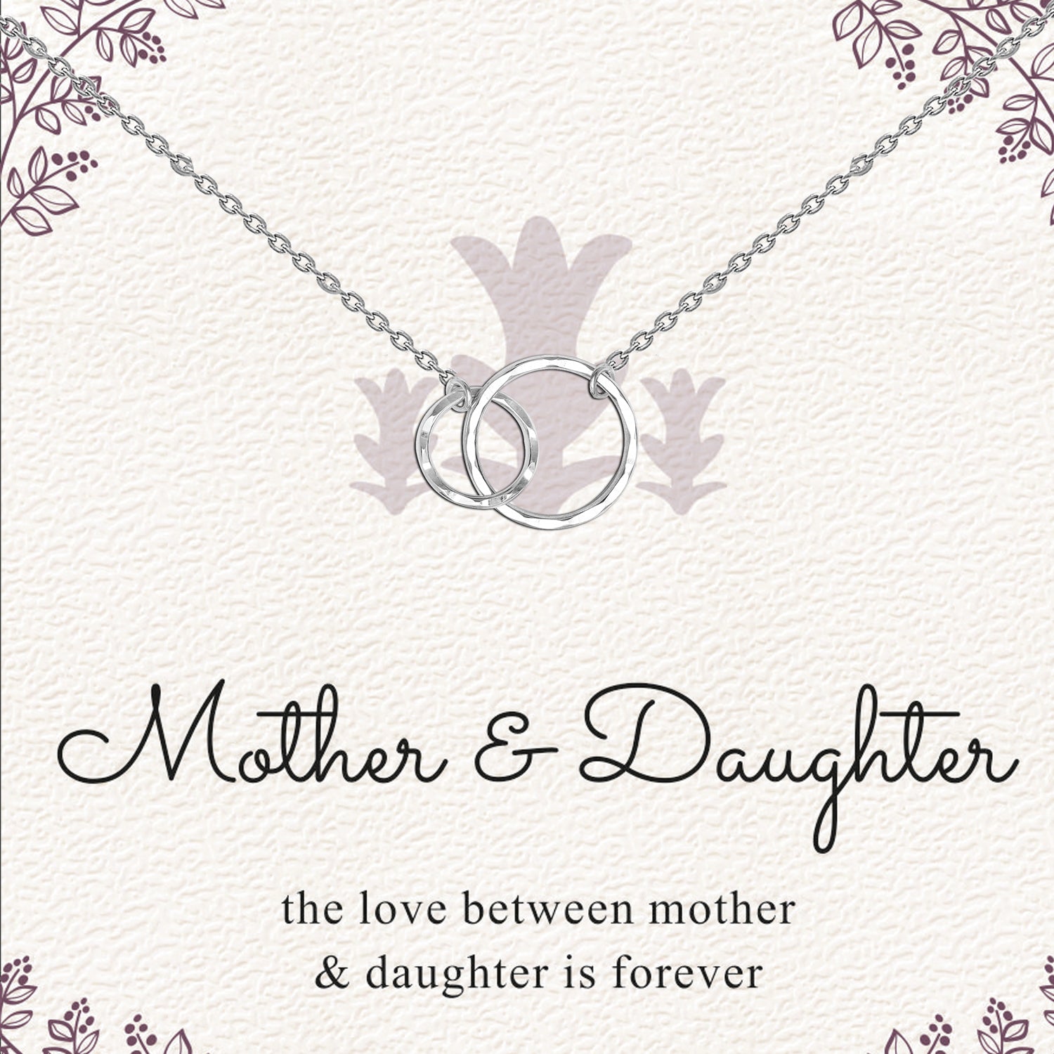LeCalla 925 Sterling Silver Interlocking Double Circle Necklace With Gift Card For Women