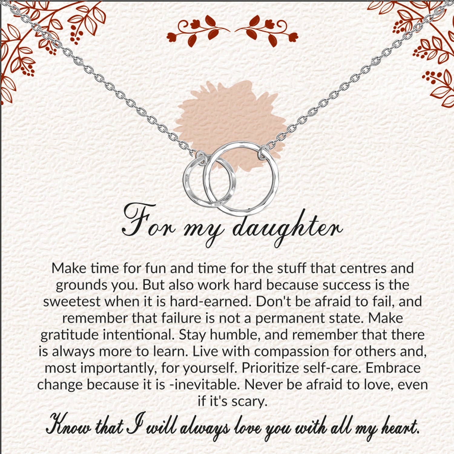 LeCalla 925 Sterling Silver Interlocking Double Circle Necklace With Gift Card For Women