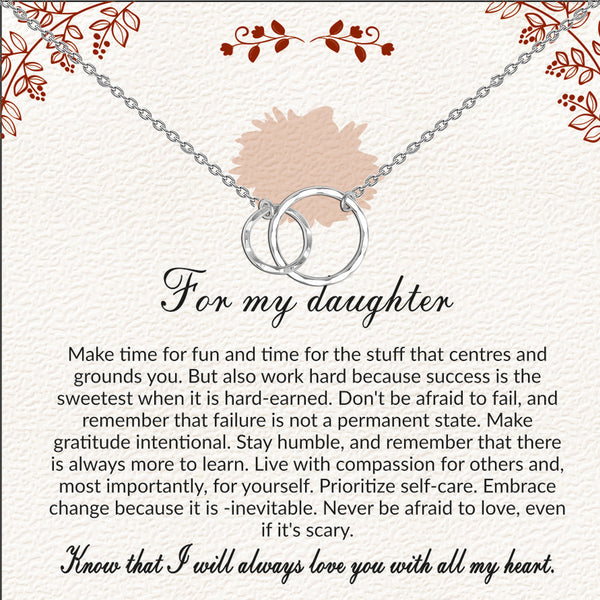 LeCalla 925 Sterling Silver Interlocking Double Circle Necklace With Gift Card For Women