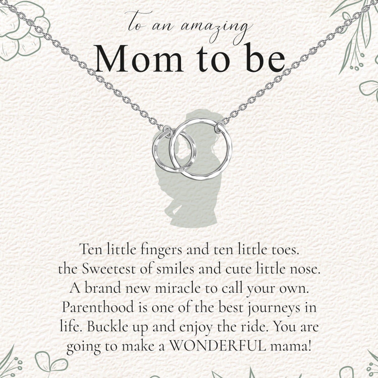 LeCalla 925 Sterling Silver Interlocking Double Circle Necklace With Gift Card For Women