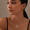 LeCalla 925 Sterling Silver Interlocking Double Circle Necklace With Gift Card For Women