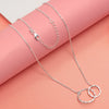LeCalla 925 Sterling Silver Interlocking Double Circle Necklace With Gift Card For Women