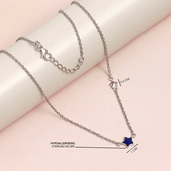 925 Sterling Silver Star Shape Pendant Necklace for 4 and above Years Children | Gifts for Kids