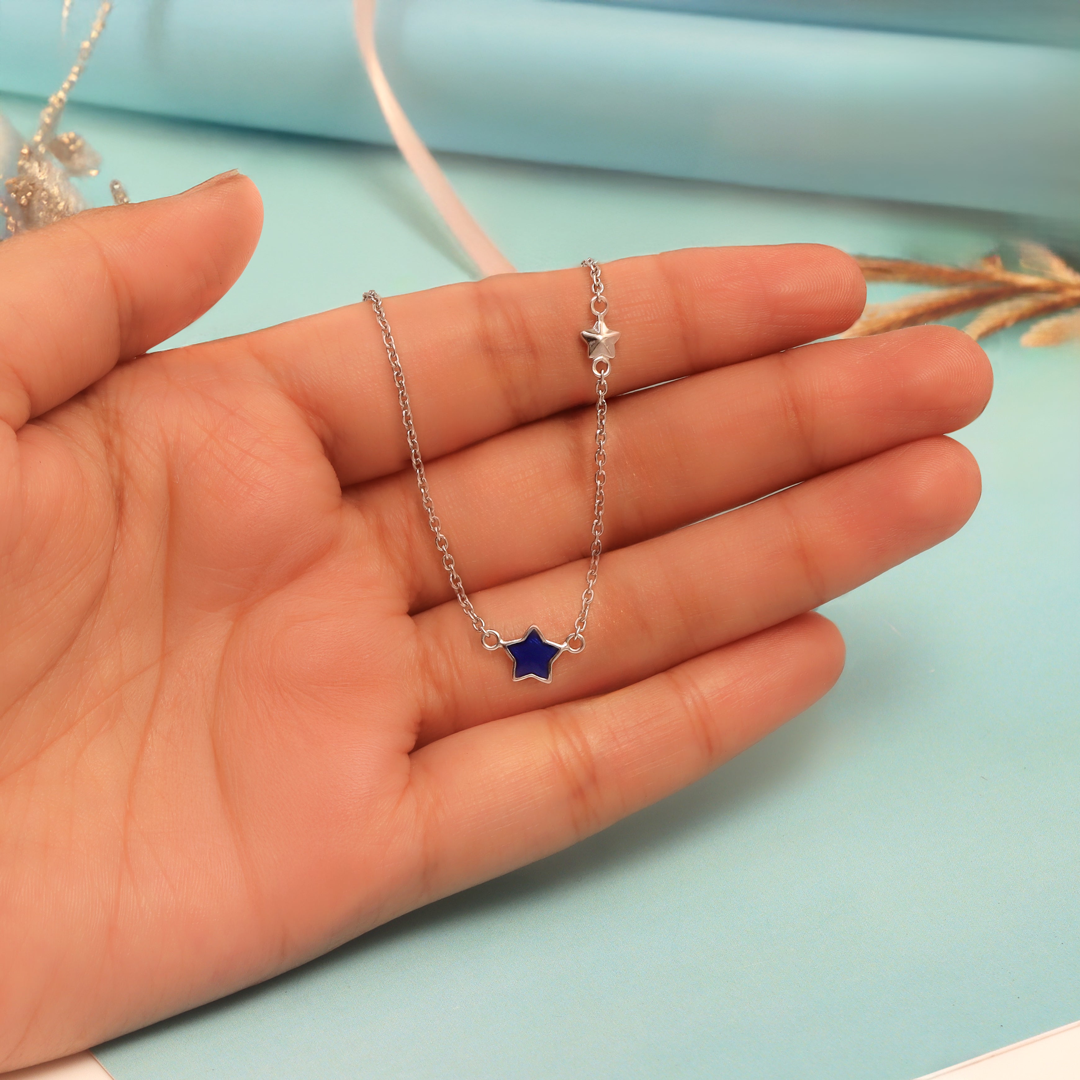 925 Sterling Silver Star Shape Pendant Necklace for 4 and above Years Children | Gifts for Kids