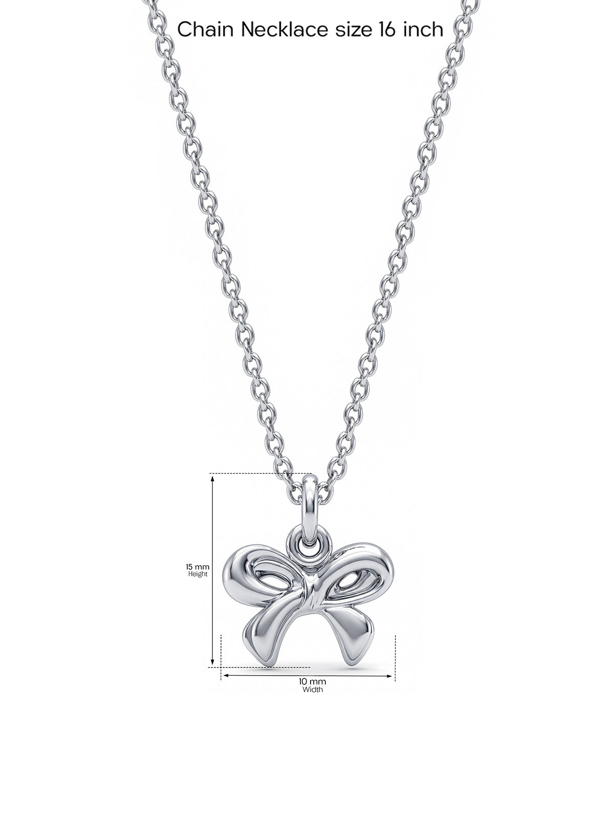 Silver Bow Pendant Necklace