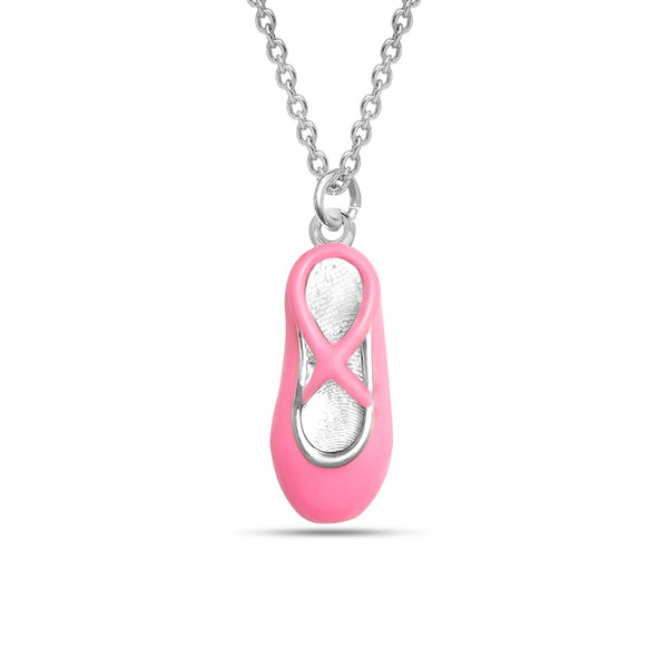 925 Sterling Silver Ballet Slippers Shoes Necklace Gift for 4 Years and above Kids Girl