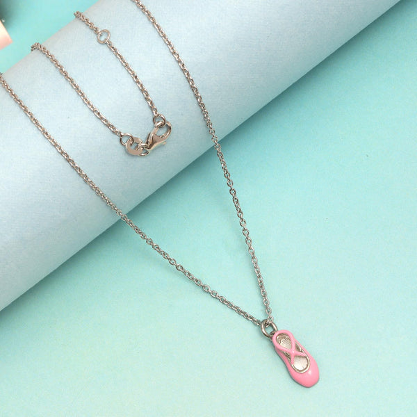 925 Sterling Silver Ballet Slippers Shoes Necklace Gift for 4 Years and above Kids Girl
