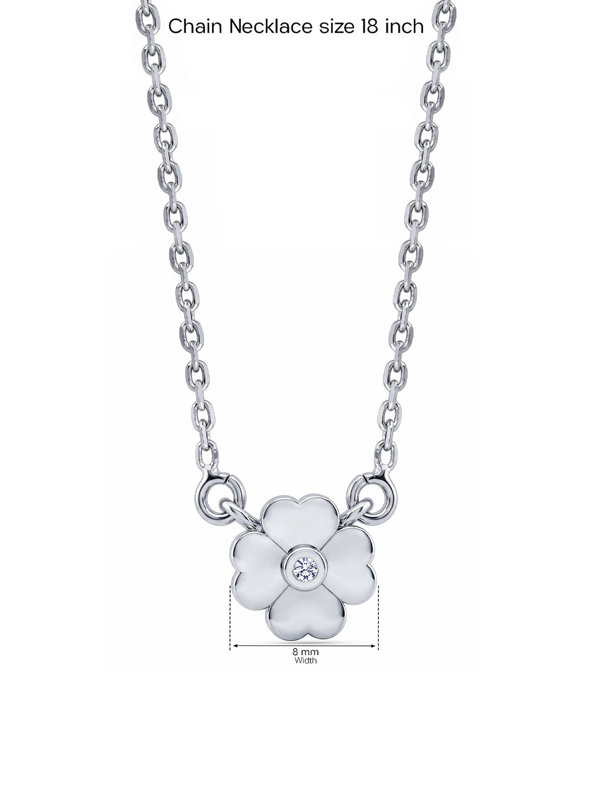 Silver Floral CZ Pendant Necklace