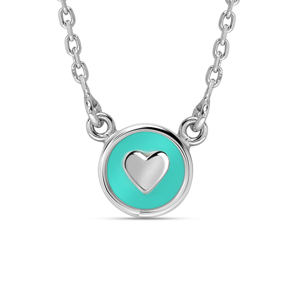 925 Sterling Silver Heart Pendant Necklace for 4 and above Years Children | Gifts for Kids