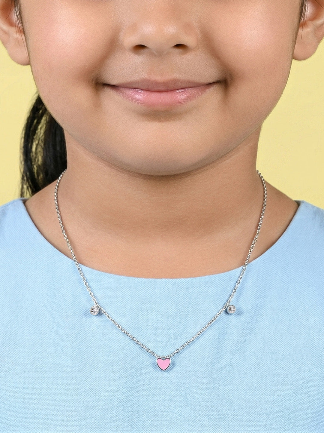 CZ Heart Charm Necklace for Kids