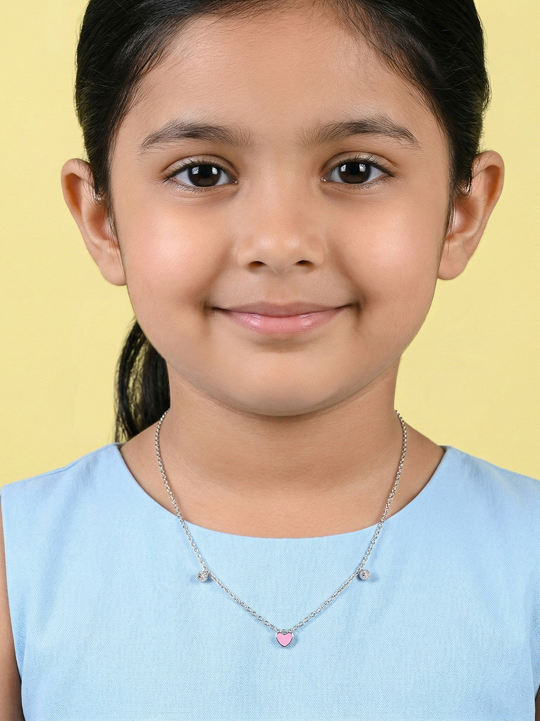 CZ Heart Charm Necklace for Kids