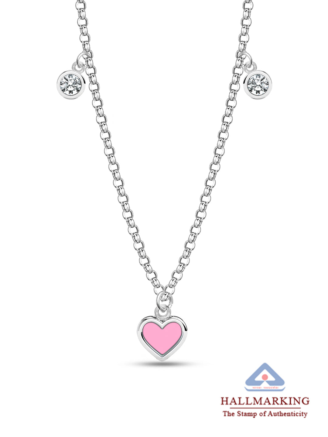 CZ Heart Charm Necklace for Kids