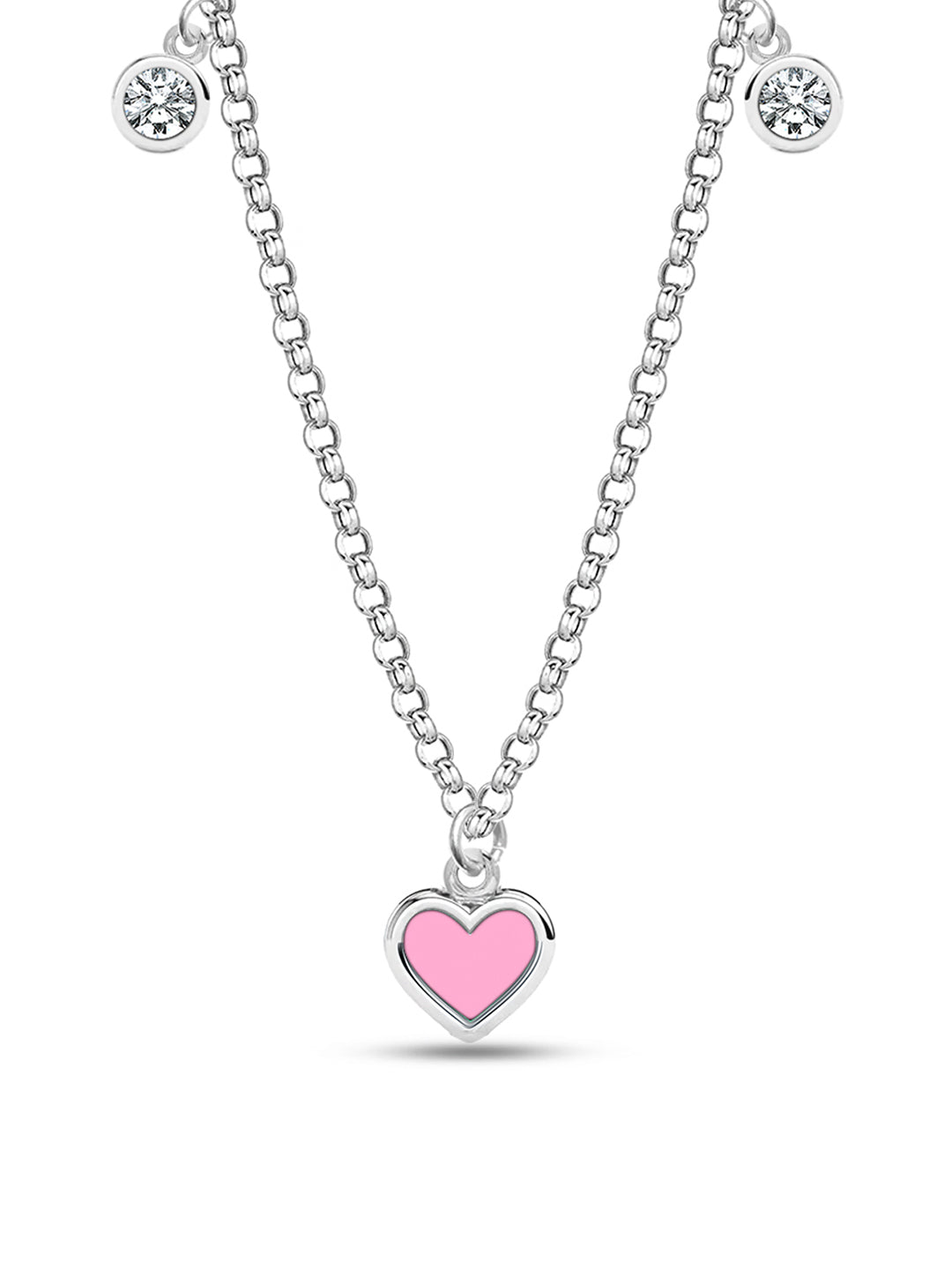 CZ Heart Charm Necklace for Kids