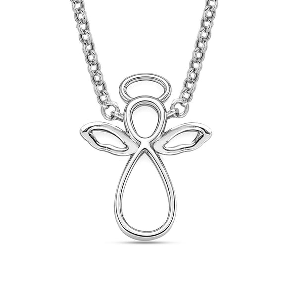 925 Sterling Silver Guardian Angel Pendant Necklaces for 4 and above Years Children | Gifts for Kids