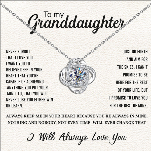 925 Sterling Silver Adjustable Sparkling CZ Love-Knot Pendant Necklace With Gift Card for Women