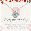 925 Sterling Silver Adjustable Sparkling CZ Love-Knot Pendant Necklace With Gift Card for Women